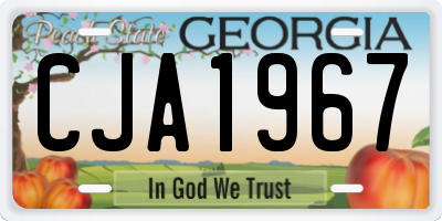 GA license plate CJA1967