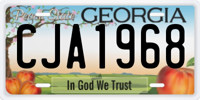 GA license plate CJA1968