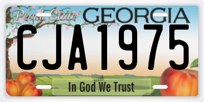 GA license plate CJA1975