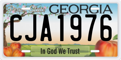 GA license plate CJA1976
