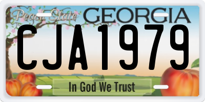 GA license plate CJA1979