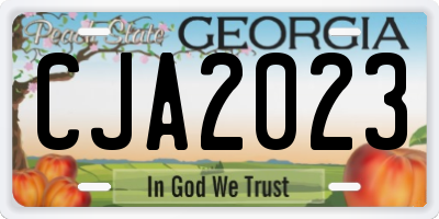 GA license plate CJA2023