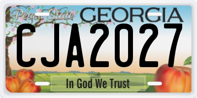 GA license plate CJA2027