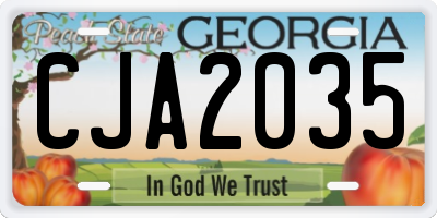 GA license plate CJA2035