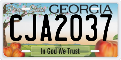 GA license plate CJA2037