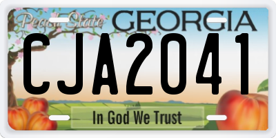 GA license plate CJA2041