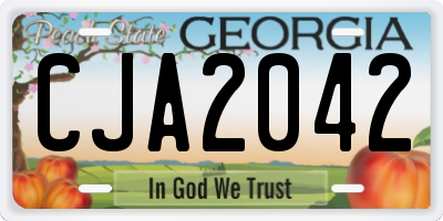 GA license plate CJA2042
