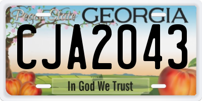GA license plate CJA2043