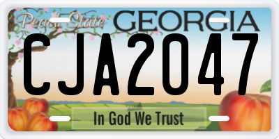 GA license plate CJA2047