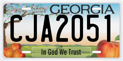 GA license plate CJA2051