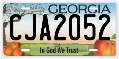 GA license plate CJA2052