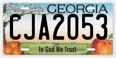 GA license plate CJA2053