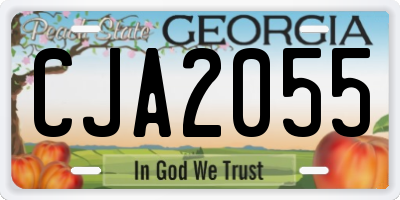 GA license plate CJA2055
