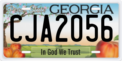 GA license plate CJA2056