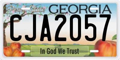 GA license plate CJA2057