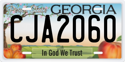 GA license plate CJA2060