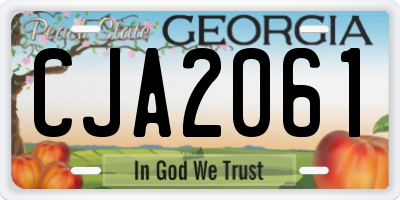 GA license plate CJA2061