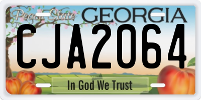 GA license plate CJA2064