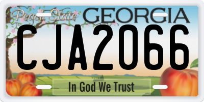 GA license plate CJA2066
