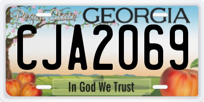 GA license plate CJA2069
