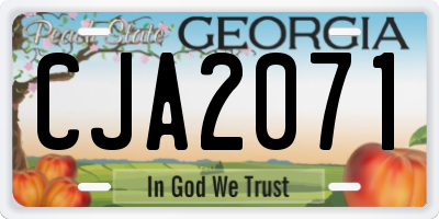 GA license plate CJA2071
