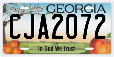 GA license plate CJA2072