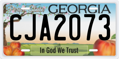 GA license plate CJA2073