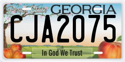 GA license plate CJA2075