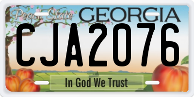 GA license plate CJA2076