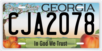 GA license plate CJA2078