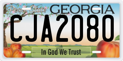 GA license plate CJA2080