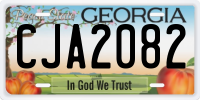 GA license plate CJA2082