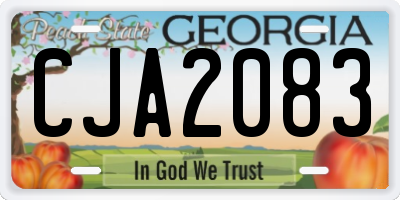 GA license plate CJA2083