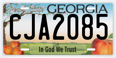 GA license plate CJA2085