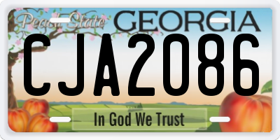 GA license plate CJA2086