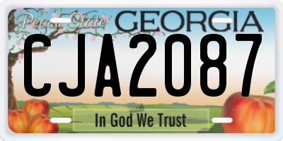 GA license plate CJA2087