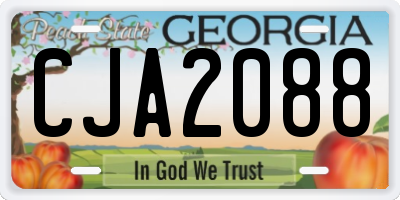 GA license plate CJA2088
