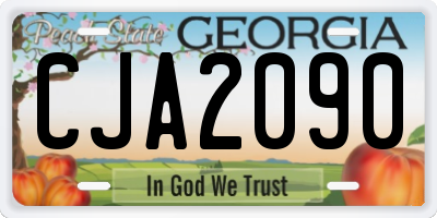 GA license plate CJA2090