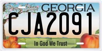 GA license plate CJA2091