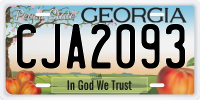 GA license plate CJA2093