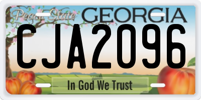 GA license plate CJA2096