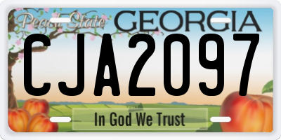 GA license plate CJA2097