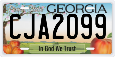 GA license plate CJA2099