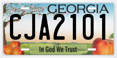 GA license plate CJA2101