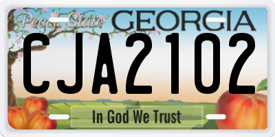 GA license plate CJA2102