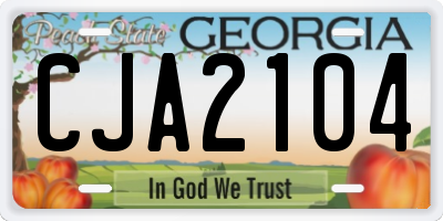 GA license plate CJA2104