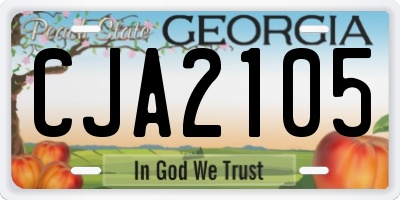 GA license plate CJA2105