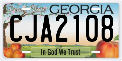 GA license plate CJA2108