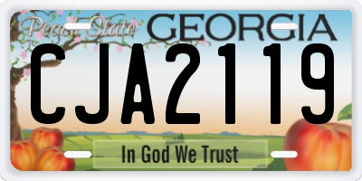 GA license plate CJA2119