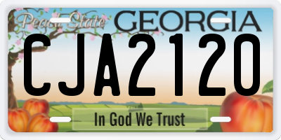 GA license plate CJA2120